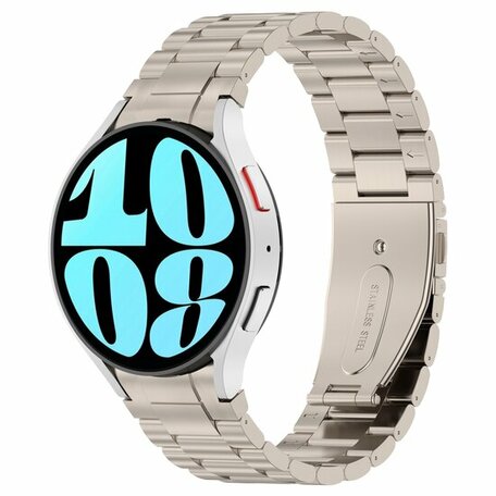 Stalen band met aansluitknop  - Titanium kleur - Samsung Galaxy Watch 4 - 40mm & 44mm