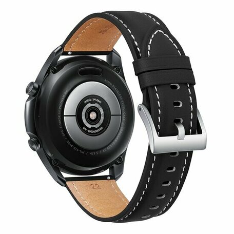 Premium Leather bandje - Zwart - Samsung Galaxy watch 7 - 40mm & 44mm