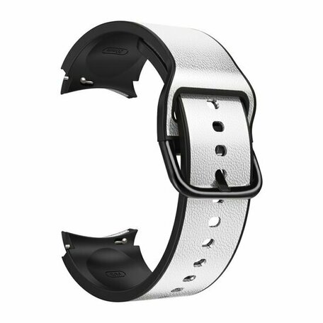 2 in 1 siliconen/ leren bandje - Grijs - Samsung Galaxy watch 7 - 40mm & 44mm