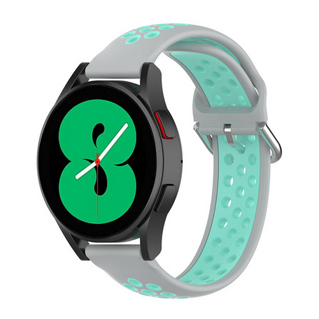 Siliconen sportbandje met gesp - Grijs + turquoise - Samsung Galaxy watch 7 - 40mm / 44mm