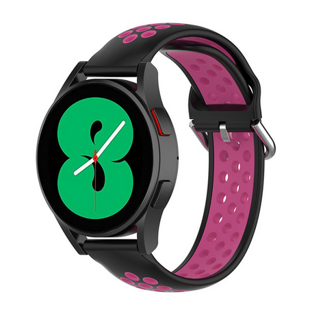 Siliconen sportbandje met gesp - Zwart + roze - Samsung Galaxy watch 7 - 40mm / 44mm