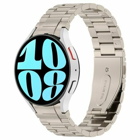 Stalen band met aansluitknop  - Titanium kleur - Samsung Galaxy watch 7 - 40mm & 44mm