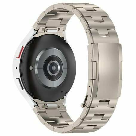 Titanium band met aansluitknop - Titanium kleur - Samsung Galaxy watch 7 - 40mm & 44mm