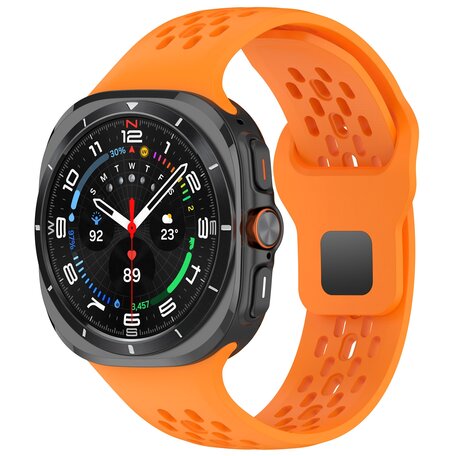 Siliconen sportband Holes Style - Oranje - Samsung Galaxy Watch Ultra 47mm