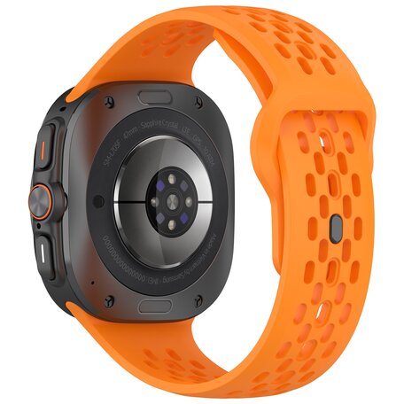 Siliconen sportband Holes Style - Oranje - Samsung Galaxy Watch Ultra 47mm