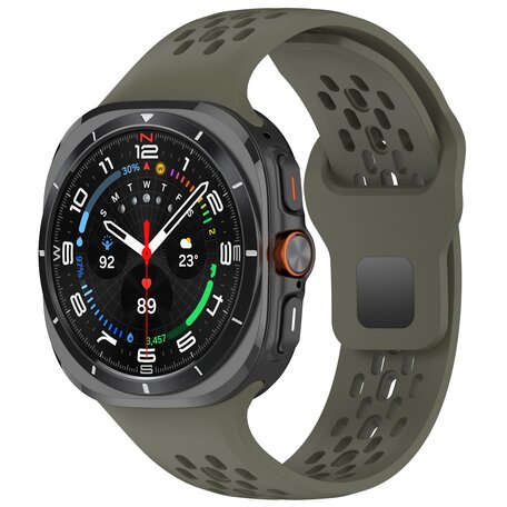 Siliconen sportband Holes Style - Donkergroen - Samsung Galaxy Watch Ultra 47mm