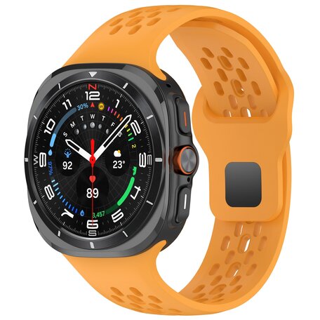 Siliconen sportband Holes Style - Oker - Samsung Galaxy Watch Ultra 47mm