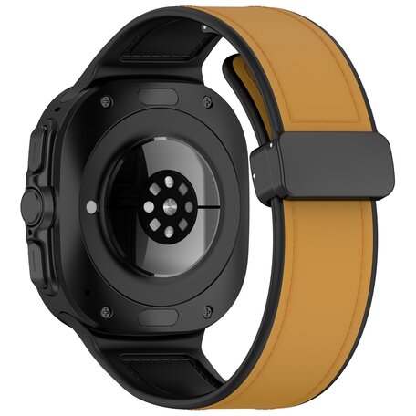 Hybrid leer + siliconen band - Lichtbruin - Samsung Galaxy Watch Ultra 47mm