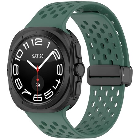 D-buckle siliconen sportband - Donkergroen - Samsung Galaxy Watch Ultra 47mm