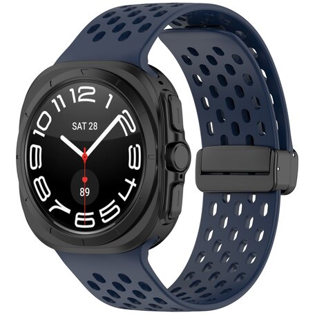 D-buckle siliconen sportband - Donkerblauw - Samsung Galaxy Watch Ultra 47mm