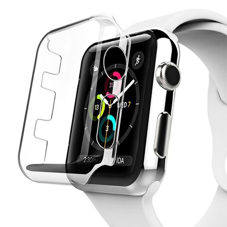 Hard Case 42mm (volledig beschermd) - Transparant - Geschikt voor Apple Watch 42 mm (series 1 t/m 3)