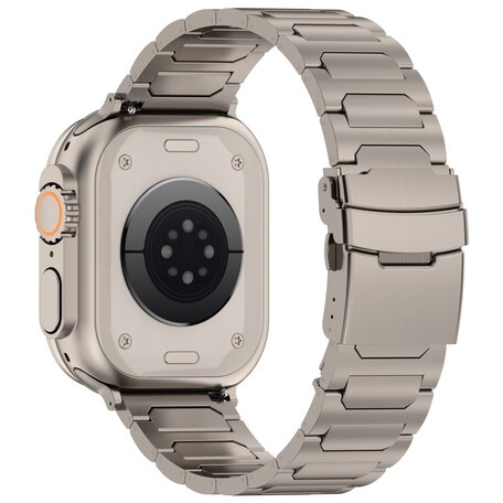 Titanium H-type schakelband  - Titanium kleur - Geschikt voor Apple Watch 44mm / 45mm / 46mm / 49mm