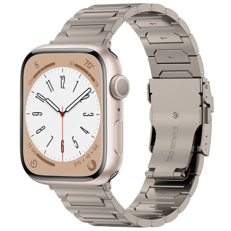 Titanium H-type schakelband  - Titanium kleur - Geschikt voor Apple Watch 38mm / 40mm / 41mm / 42mm