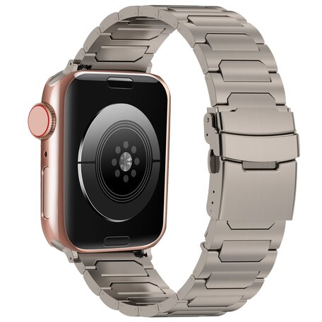 Titanium H-type schakelband  - Titanium kleur - Geschikt voor Apple Watch 38mm / 40mm / 41mm / 42mm