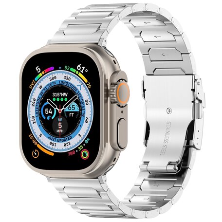 Titanium H-type schakelband  - Zilver - Geschikt voor Apple Watch 44mm / 45mm / 46mm / 49mm