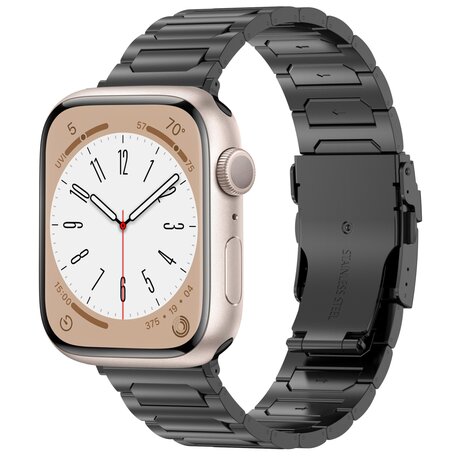 Titanium H-type schakelband  - Zwart - Geschikt voor Apple Watch 38mm / 40mm / 41mm / 42mm