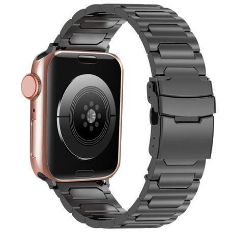 Titanium H-type schakelband  - Zwart - Geschikt voor Apple Watch 38mm / 40mm / 41mm / 42mm