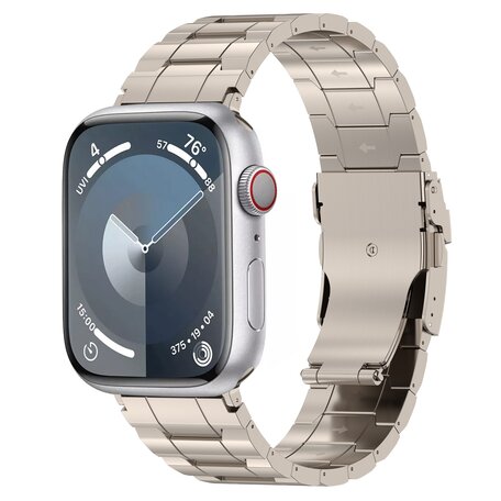 Titanium Premium Link bandje  - Titanium kleur - Geschikt voor Apple Watch 38mm / 40mm / 41mm / 42mm