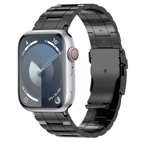 Titanium Premium Link bandje  - Zwart - Geschikt voor Apple Watch 38mm / 40mm / 41mm / 42mm