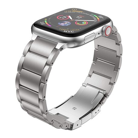 Titanium schakelband - Zilver - Geschikt voor Apple watch 38mm / 40mm / 41mm / 42mm