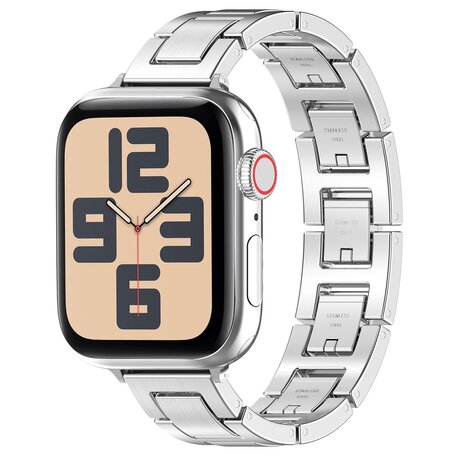 Slim Stainless steel quick-release band (small) - Zilver - Geschikt voor Apple watch 38mm / 40mm / 41mm / 42mm