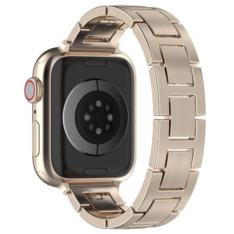 Slim Stainless steel quick-release band (small) - Starlight / sterrenlicht - Geschikt voor Apple watch 38mm / 40mm / 41mm / 42mm