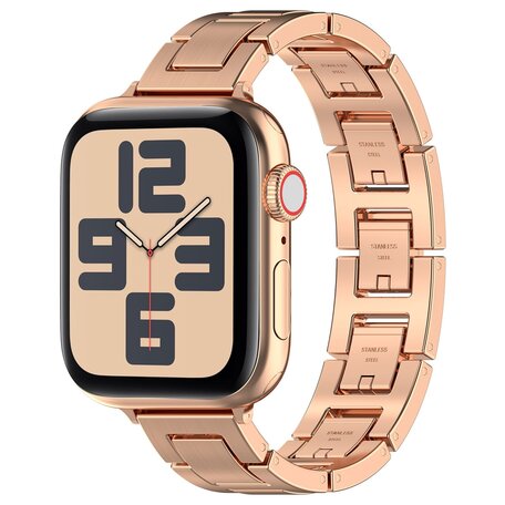 Slim Stainless steel quick-release band (small) - Rosé goud - Geschikt voor Apple watch 38mm / 40mm / 41mm / 42mm