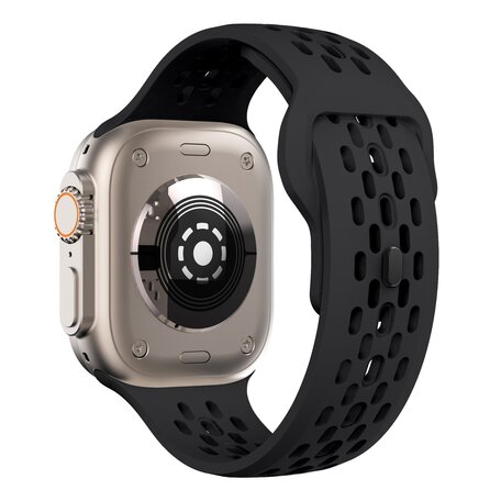 Ultimate Sport Edition bandje - Zwart - Geschikt voor Apple Watch 44mm / 45mm / 46mm / 49mm