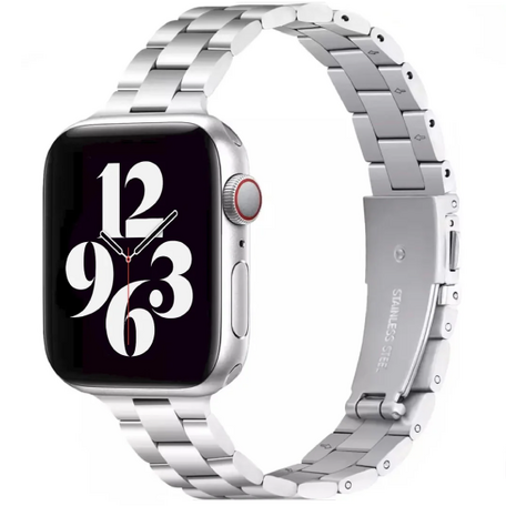 Stalen slim fit schakelband - Zilver - Geschikt voor Apple watch 38mm / 40mm / 41mm / 42mm