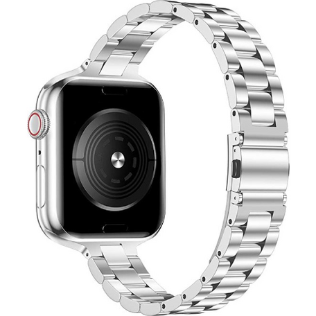 Stalen slim fit schakelband - Zilver - Geschikt voor Apple watch 38mm / 40mm / 41mm / 42mm