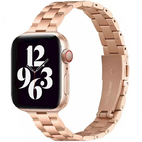 Stalen slim fit schakelband - Rosé goud - Geschikt voor Apple watch 38mm / 40mm / 41mm / 42mm