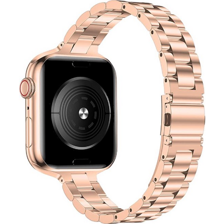 Stalen slim fit schakelband - Rosé goud - Geschikt voor Apple watch 38mm / 40mm / 41mm / 42mm