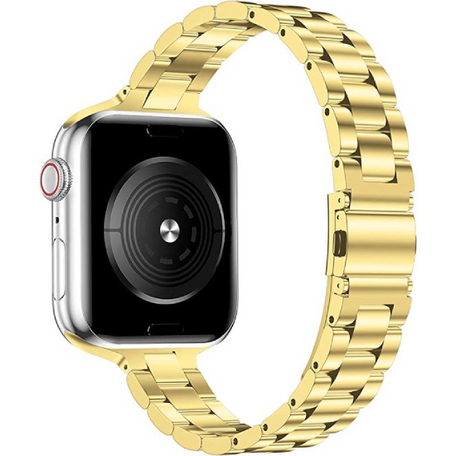 Stalen slim fit schakelband - Goud - Geschikt voor Apple watch 38mm / 40mm / 41mm / 42mm