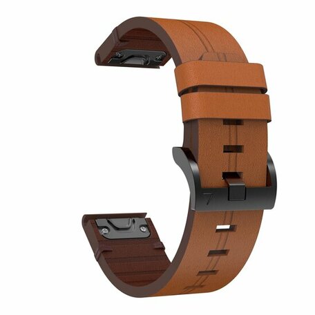 Leren bandje - Bruin - Garmin Fenix 8 - 47mm