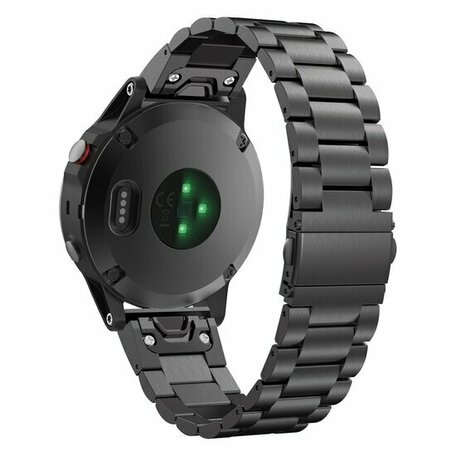 Stalen schakelband - Zwart - Garmin Fenix 8 - 47mm