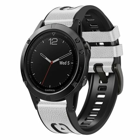 leer + siliconen bandje - Wit - Garmin Fenix 8 - 51mm