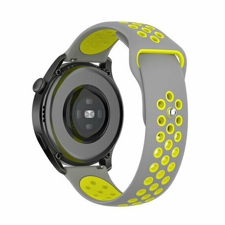 Sport Edition siliconen band - Grijs + geel - Huawei Watch GT 5 (Pro) / GT 4 / GT 3 / GT 2 - 46mm