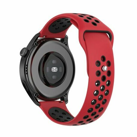 Sport Edition siliconen band - Rood + zwart - Huawei Watch GT 5 (Pro) / GT 4 / GT 3 / GT 2 - 46mm