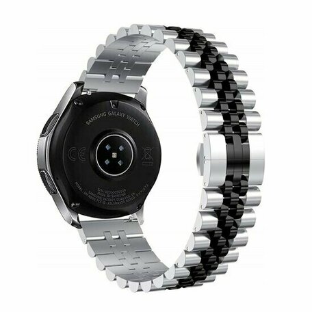 Stalen band - Zilver / zwart - Huawei Watch GT 5 (Pro) / GT 4 / GT 3 / GT 2 - 46mm