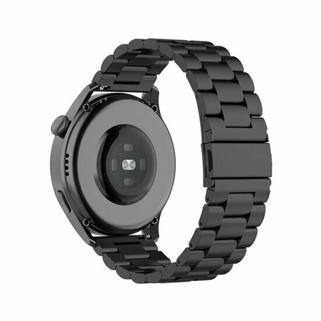 Stalen schakelband - Zwart - Huawei Watch GT 5 (Pro) / GT 4 / GT 3 / GT 2 - 46mm