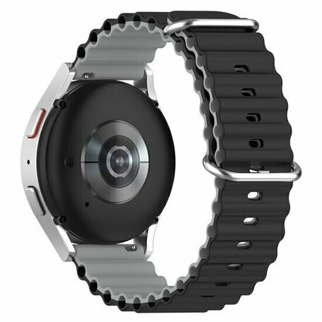 Ocean Style siliconen bandje - Zwart / grijs - Huawei Watch GT 5 (Pro) / GT 4 / GT 3 / GT 2 - 46mm