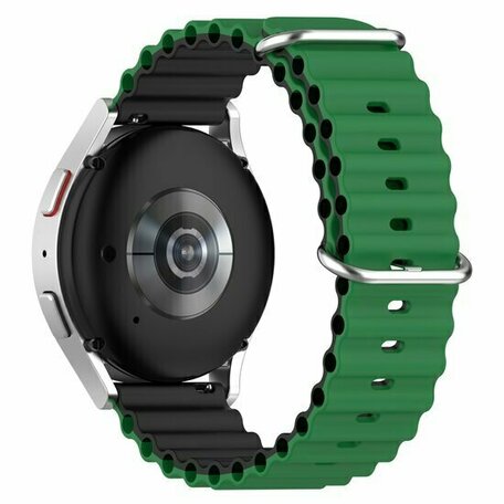 Ocean Style siliconen bandje - Groen / zwart - Huawei Watch GT 5 (Pro) / GT 4 / GT 3 / GT 2 - 46mm