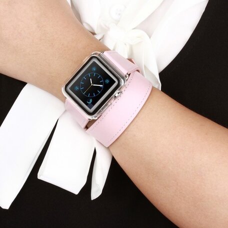 Kakapi Double Strap bandje - Roze - Geschikt voor Apple watch 44mm / 45mm / 46mm / 49mm