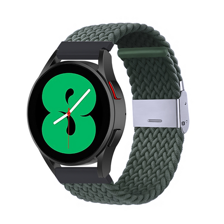 Braided nylon bandje - Donkergroen - Huawei Watch GT 5 (Pro) / GT 4 / GT 3 / GT 2 - 46mm