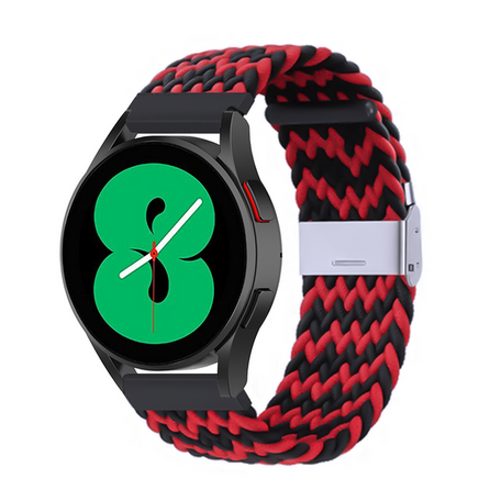 Braided nylon bandje - Rood / zwart - Huawei Watch GT 5 (Pro) / GT 4 / GT 3 / GT 2 - 46mm