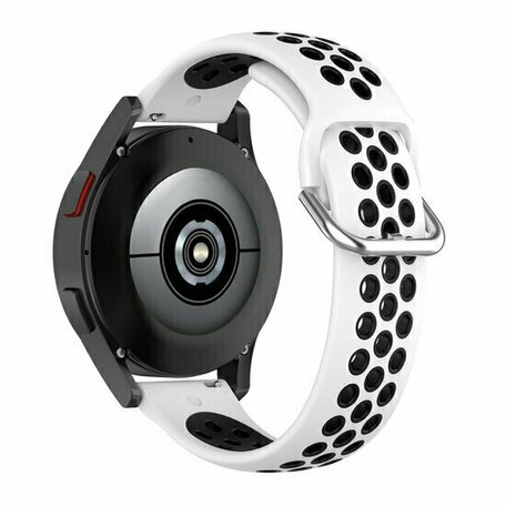 Siliconen sportbandje met gesp - Wit + zwart - Huawei Watch GT 5 (Pro) / GT 4 / GT 3 / GT 2 - 46mm