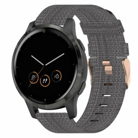 Huawei Watch GT 4 / GT 5 (41mm) & GT 5 Pro (42mm) - Canvas nylon bandje - Donkergrijs