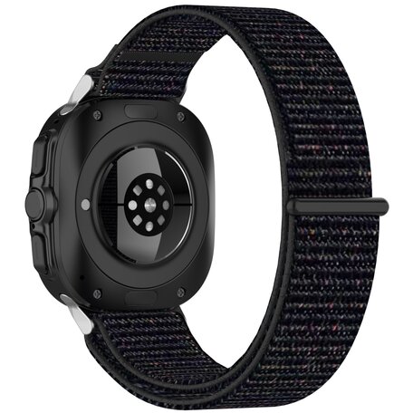 Nylon Sport loop bandje - Zwart - Samsung Galaxy Watch Ultra 47mm