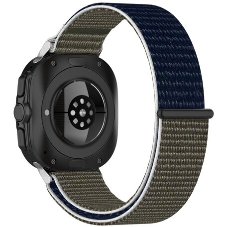 Nylon Sport loop bandje - Groen / donkerblauw - Samsung Galaxy Watch Ultra 47mm