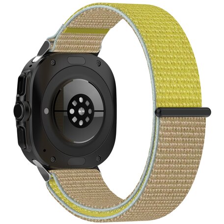 Nylon Sport loop bandje - Khaki / geel - Samsung Galaxy Watch Ultra 47mm